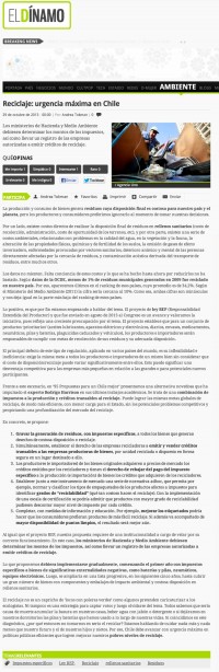 Reciclaje: urgencia máxima