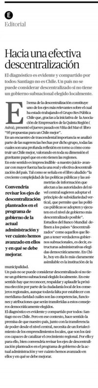 Hacia una efectiva descentralización