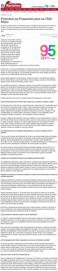 Presentan 95 Propuestas para un Chile Mejor